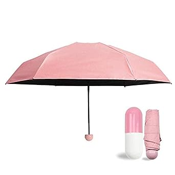 HEMIZA Ultra Lights and Small Mini Umbrella: Cute Capsule Case, Portable and UV Protection for Kids