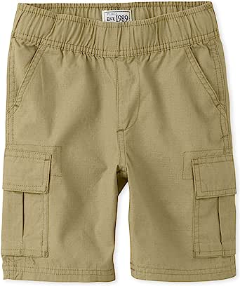 USA | The Children's Place Baby Boys' Pull on Cargo Shorts - Durable Cotton, Adjustable Waist, and Versatile Style